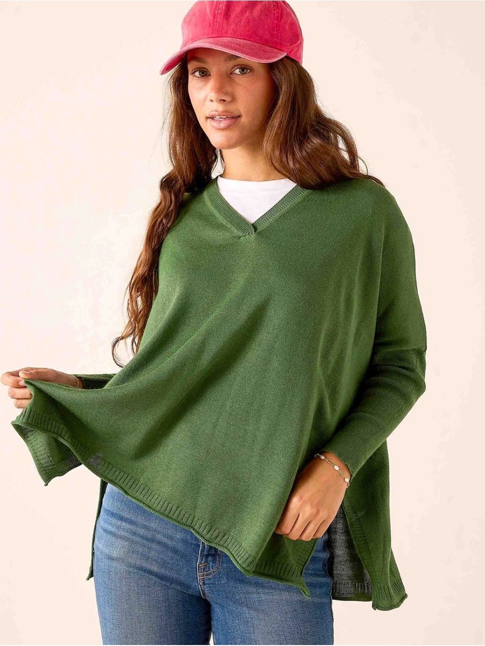 Mersea Emerald Green Catalina V-neck Sweater OS